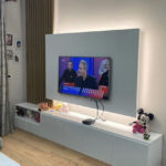 TV holder furniture white and oak